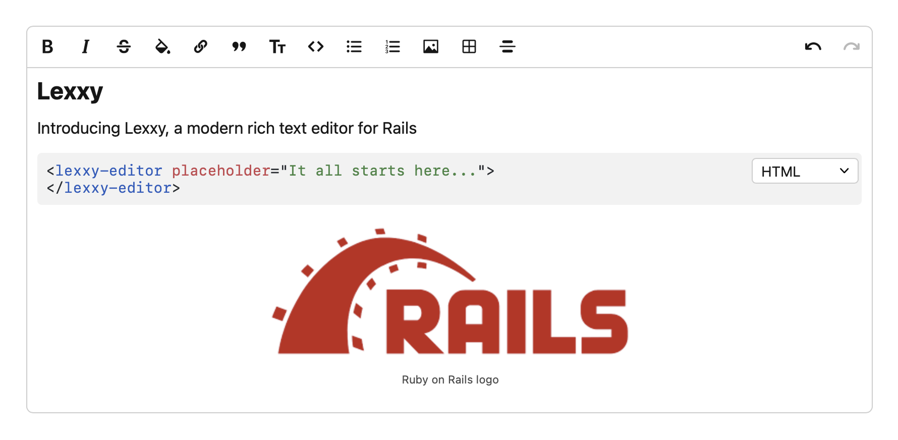 Lexxy editor screenshot